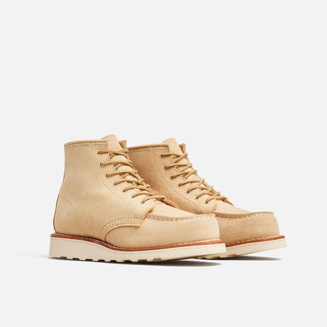 Red Wing 6-Inch Kurzes in Cream Abilene Leder Heritage Stiefel Damen Weiß | 2890-JQODG