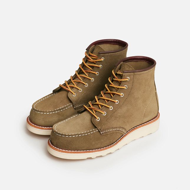 Red Wing 6-Inch Kurzes in Olive Mohave Leder Heritage Stiefel Damen Olivgrün | 9085-PUREW