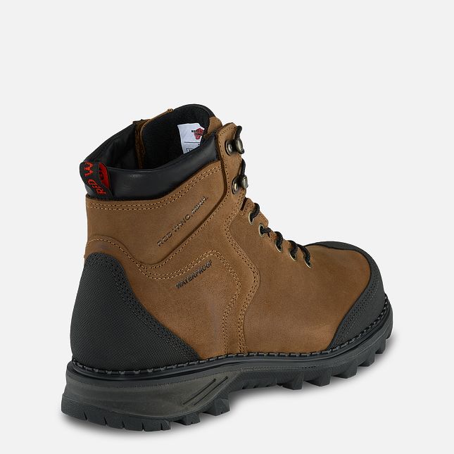 Red Wing Burnside 6-inch Wasserdichte Arbeitsstiefel Herren Braun | 6537-WBASQ