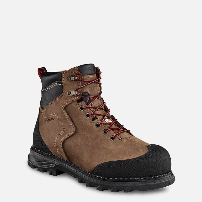 Red Wing Burnside 6-inch Wasserdichte CSA Arbeitsschuhe Herren Braun | 3276-ZKCNU