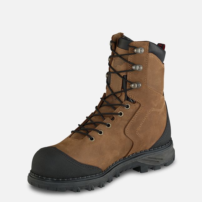 Red Wing Burnside 8-inch Wasserdichte Arbeitsstiefel Herren Braun | 1042-ANMDR