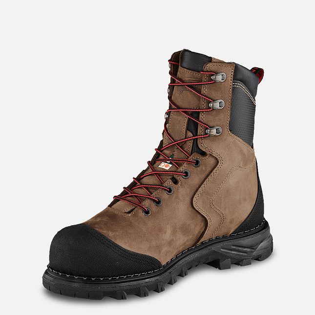 Red Wing Burnside 8-inch Wasserdichte CSA Arbeitsstiefel Herren Braun | 5793-QXPFV