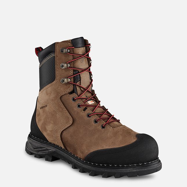 Red Wing Burnside 8-inch Wasserdichte CSA Arbeitsstiefel Herren Braun | 5793-QXPFV