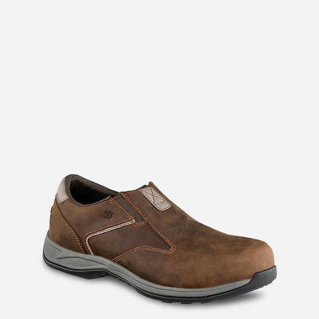 Red Wing Comfortpro Sicherheits Kappe Slip-On Arbeitsschuhe Herren Braun | 7061-OYWQZ