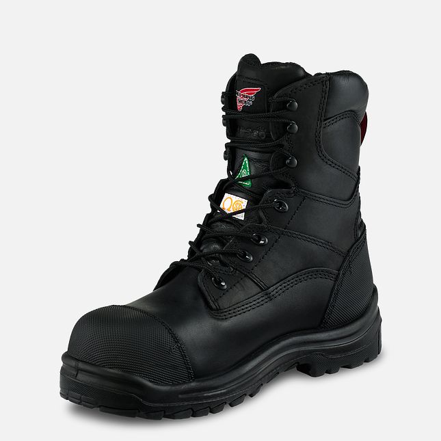 Red Wing King Kappe® 8-inch Wasserdichte CSA Sicherheitsschuhe Herren Schwarz | 0398-LRUWO