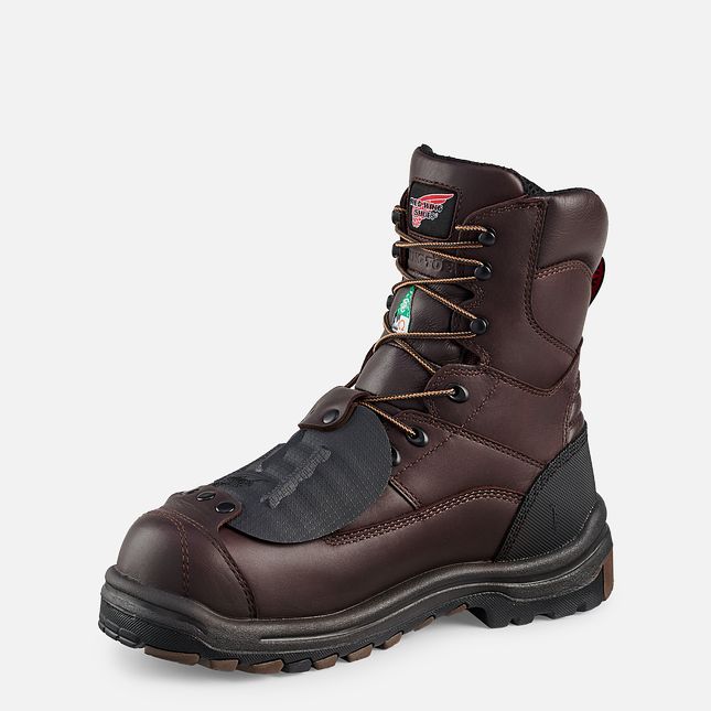 Red Wing King Kappe® 8-inch Wasserdichte CSA Metguard Sicherheitsschuhe Herren Braun | 3419-XNBTJ