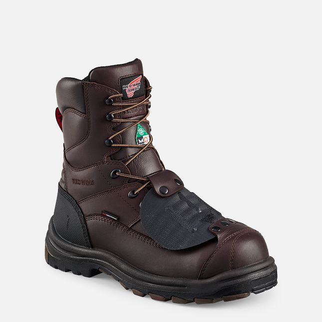 Red Wing King Kappe® 8-inch Wasserdichte CSA Metguard Sicherheitsschuhe Herren Braun | 3419-XNBTJ