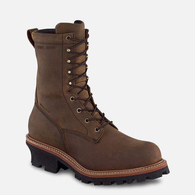 Red Wing Loggermax 9-inch Wasserdichte, Logger Arbeitsstiefel Herren Braun | 9482-AJUFY