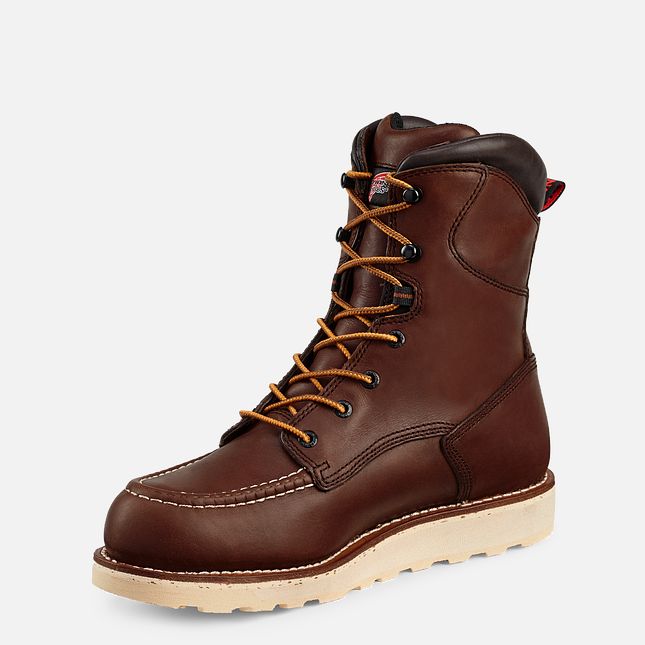 Red Wing Traction Tred 8-inch Wasserdichte Arbeitsstiefel Herren Braun | 8450-XLNQM