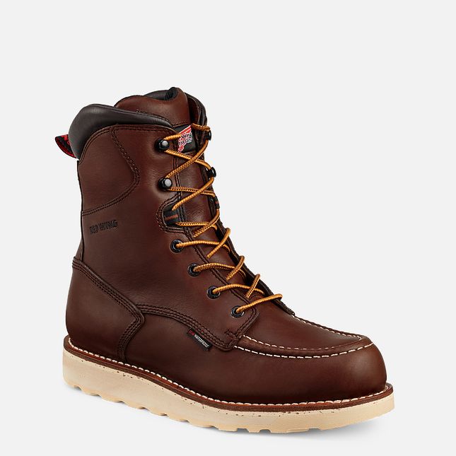 Red Wing Traction Tred 8-inch Wasserdichte Arbeitsstiefel Herren Braun | 8450-XLNQM