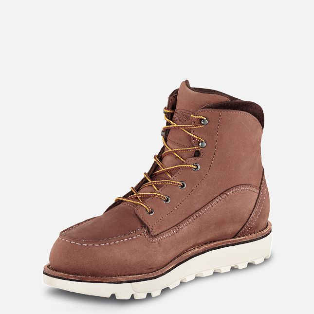 Red Wing Traction Tred Lite 6-inch Wasserdichte Sicherheitsschuhe Damen Dunkelrot | 4572-QBIEP