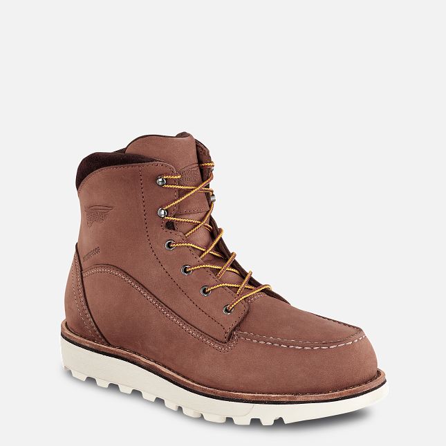 Red Wing Traction Tred Lite 6-inch Wasserdichte Sicherheitsschuhe Damen Dunkelrot | 4572-QBIEP