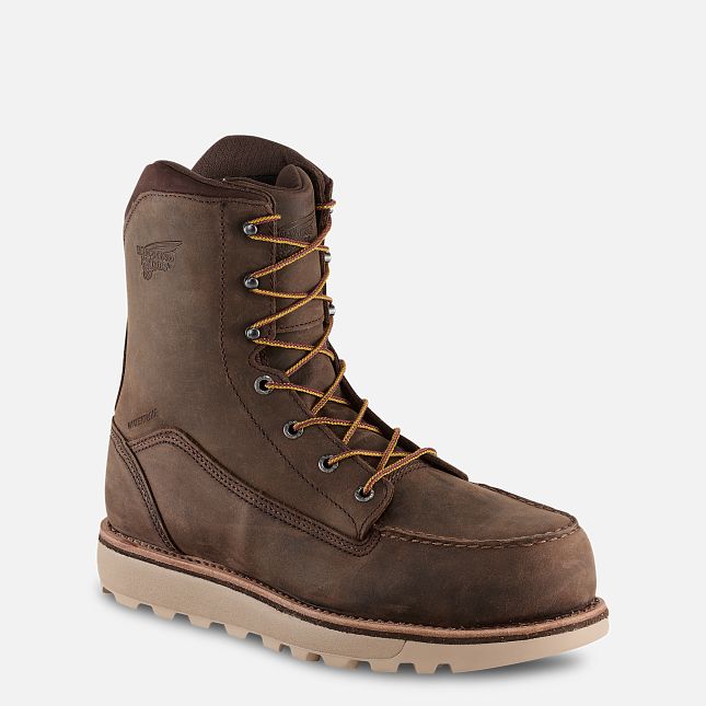 Red Wing Traction Tred Lite 8-inch Wasserdichte Sicherheitsschuhe Herren Braun | 3021-BQUNZ