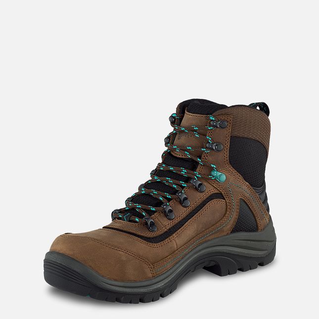 Red Wing Tradeswoman 6-inch Wasserdichte Arbeitsstiefel Damen Braun Türkis | 5149-EHFIM