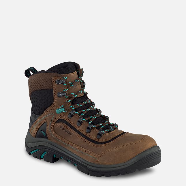 Red Wing Tradeswoman 6-inch Wasserdichte Arbeitsstiefel Damen Braun Türkis | 5149-EHFIM