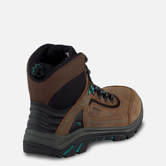 Red Wing Tradeswoman 6-inch Wasserdichte Sicherheitsschuhe Damen Braun Türkis | 9278-XGVHR